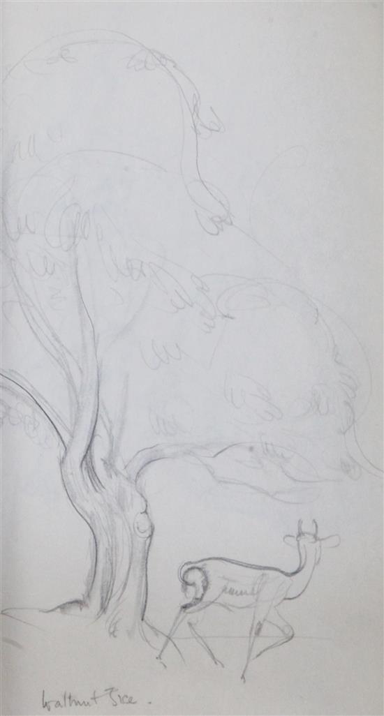 § Attributed to Dame Laura Knight Pencil drawings of figures, trees,